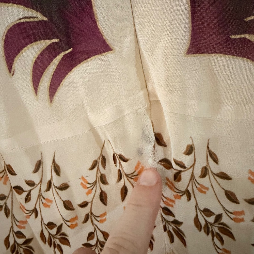 Farm Rio Winter Garden Ruffle Long Sleeve Maxi Dress Cream Floral Boho Size S - Picture 6 of 10